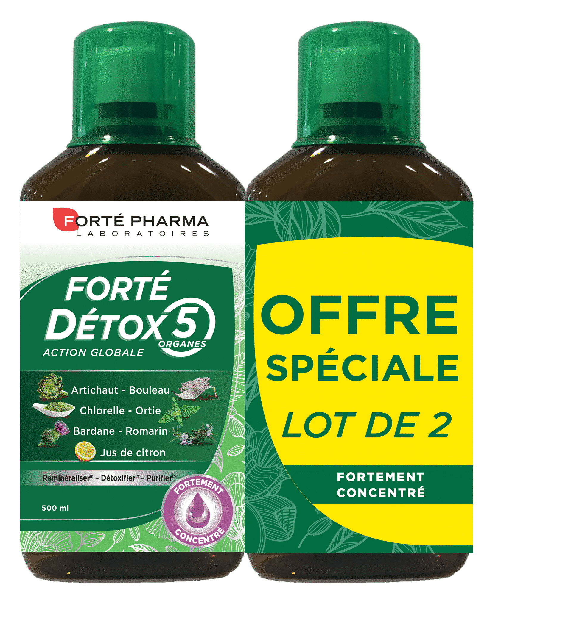 Forté Détox 5 organes Lot de 2 x 500 ml